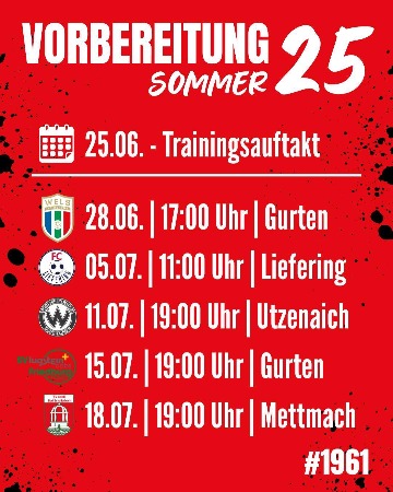Vorbereitungsspiele Kampfmannschaft - Sommer 2025